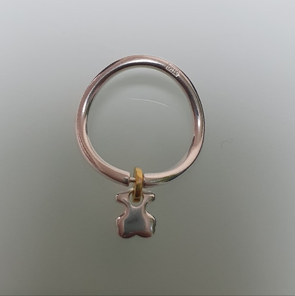 Tous Two Tone Luah Bear Ring Size 7